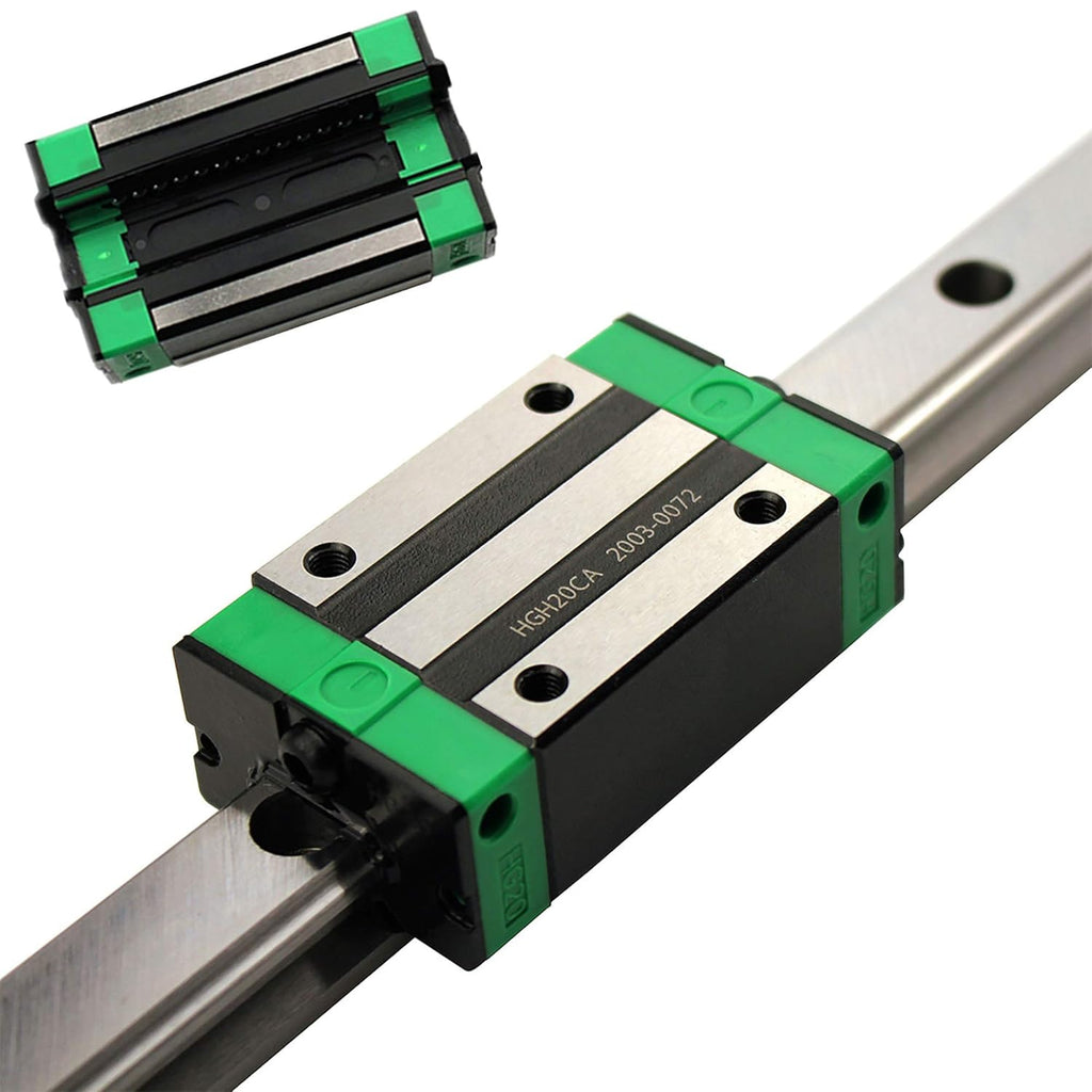 Linear Rail 2X HGR20-1000mm Slide Guideway + 4X HGH20CA Bearing Block Carriage for DIY CNC U5132