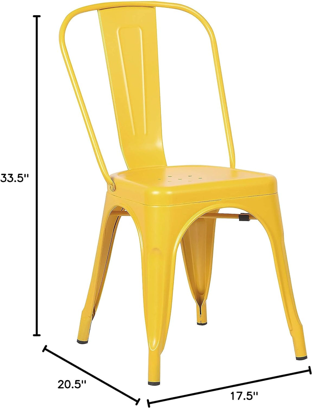 Yellow Metal Stackable Dining Chair (Set of 4) B36230