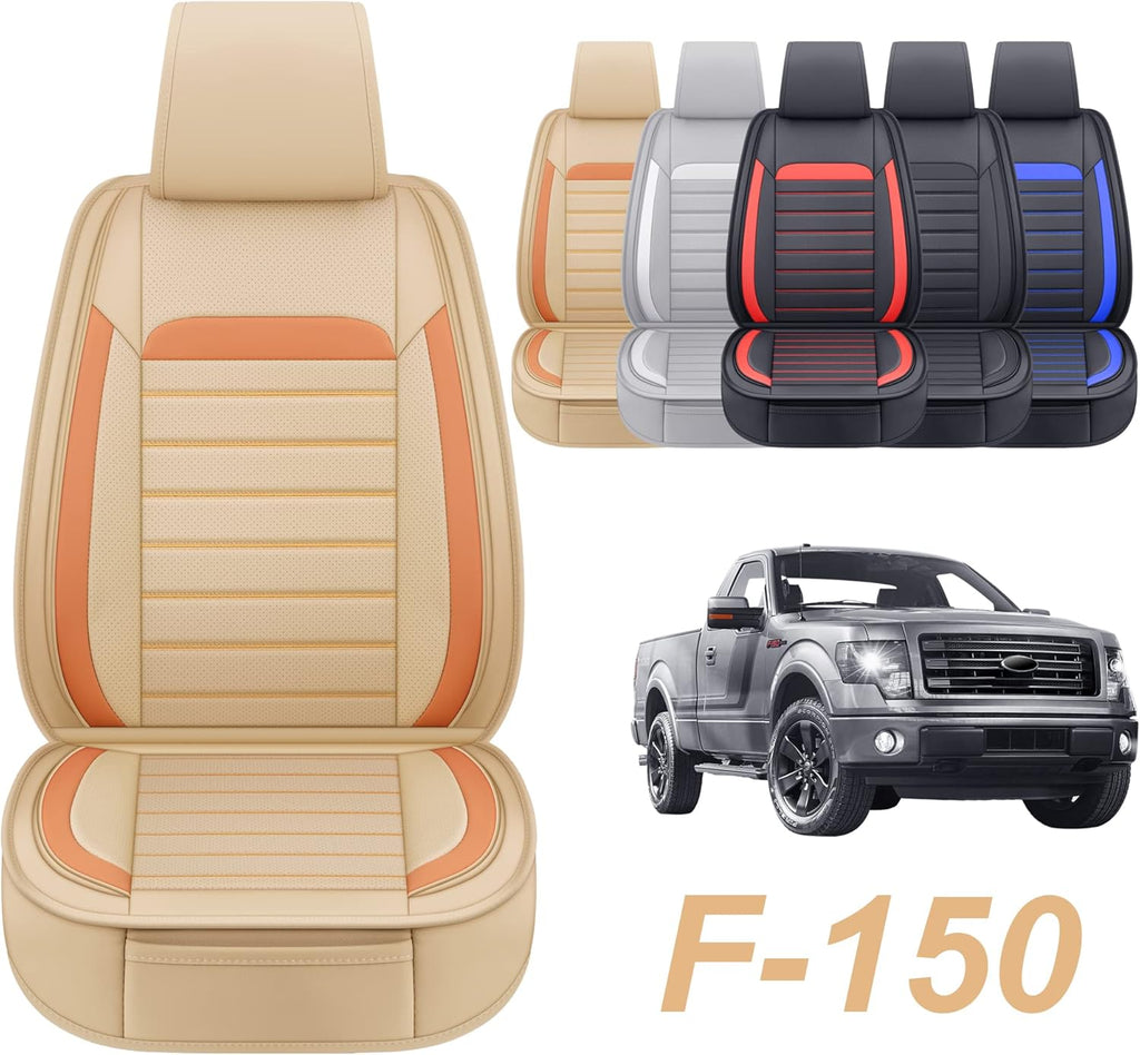 Gray Faux Leather Full Set Pickup Truck Seat Covers B936485