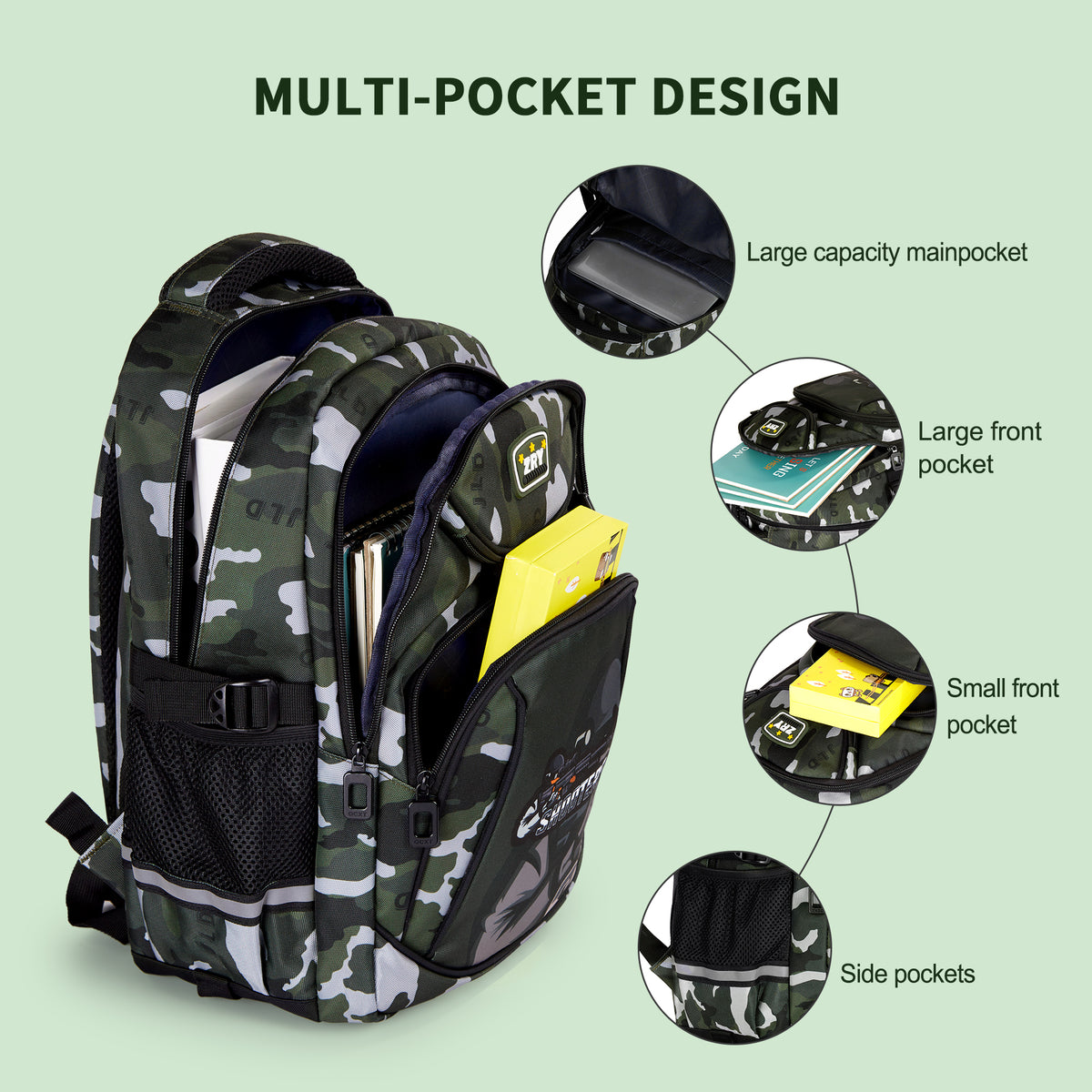 Wheeled Backpack Rolling Daypack Trolley School Bag M432