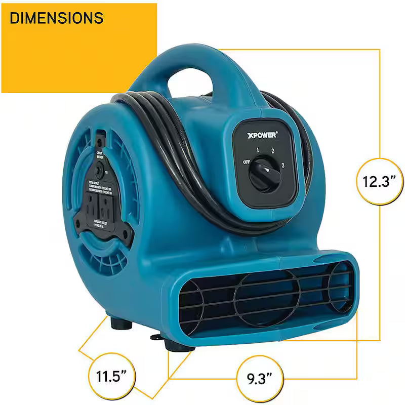600 CFM 3-Speed Air Mover Utility Blower Fan B635420