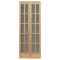 Traditional Divided Glass Unfinished Wood Bifold Door, 24x80.5, Brown J888