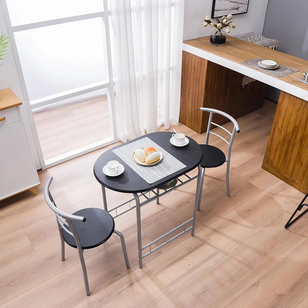 3-Piece Wooden Round Table and Chairs Set N696361
