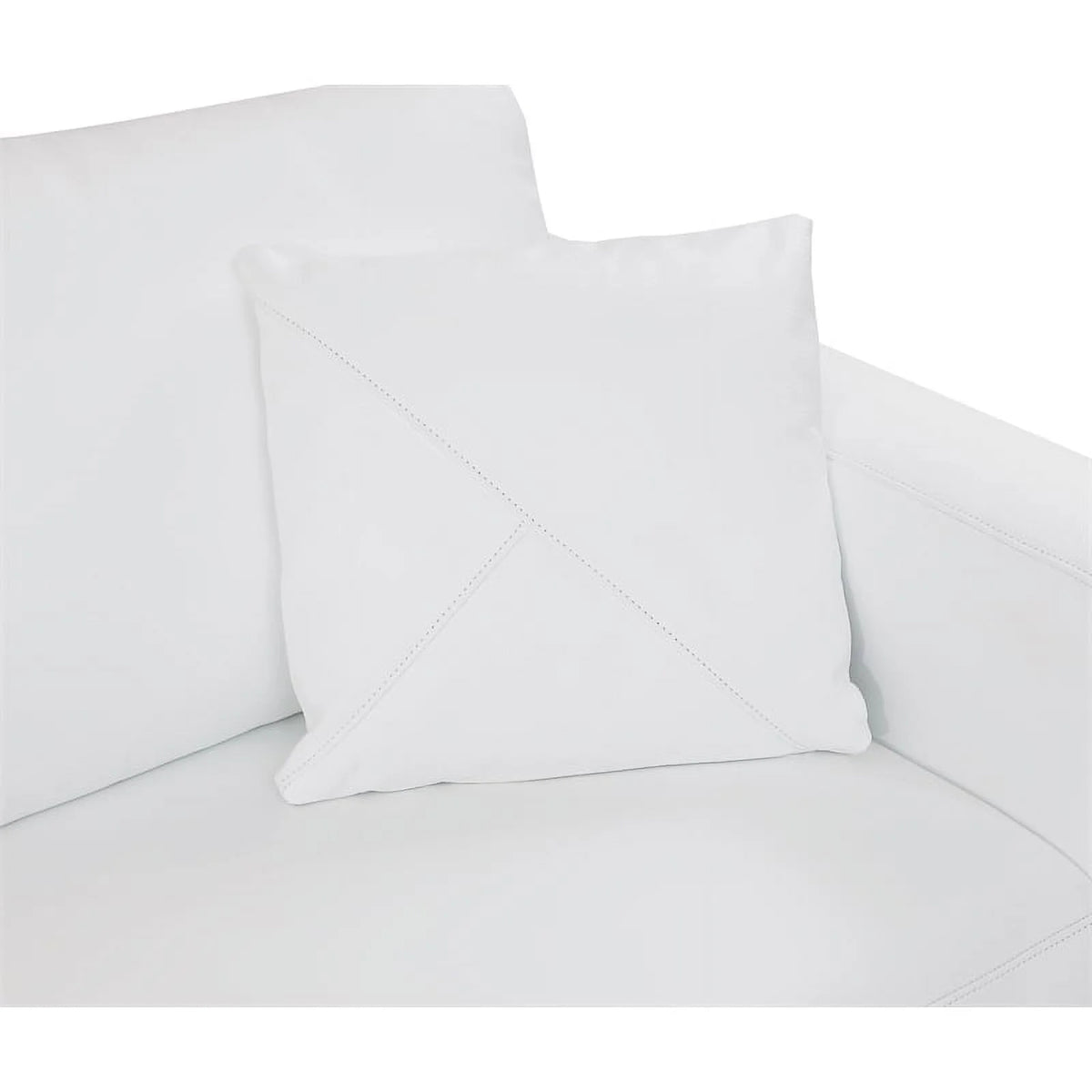 White Italian Top Grain Leather Sectional M3207