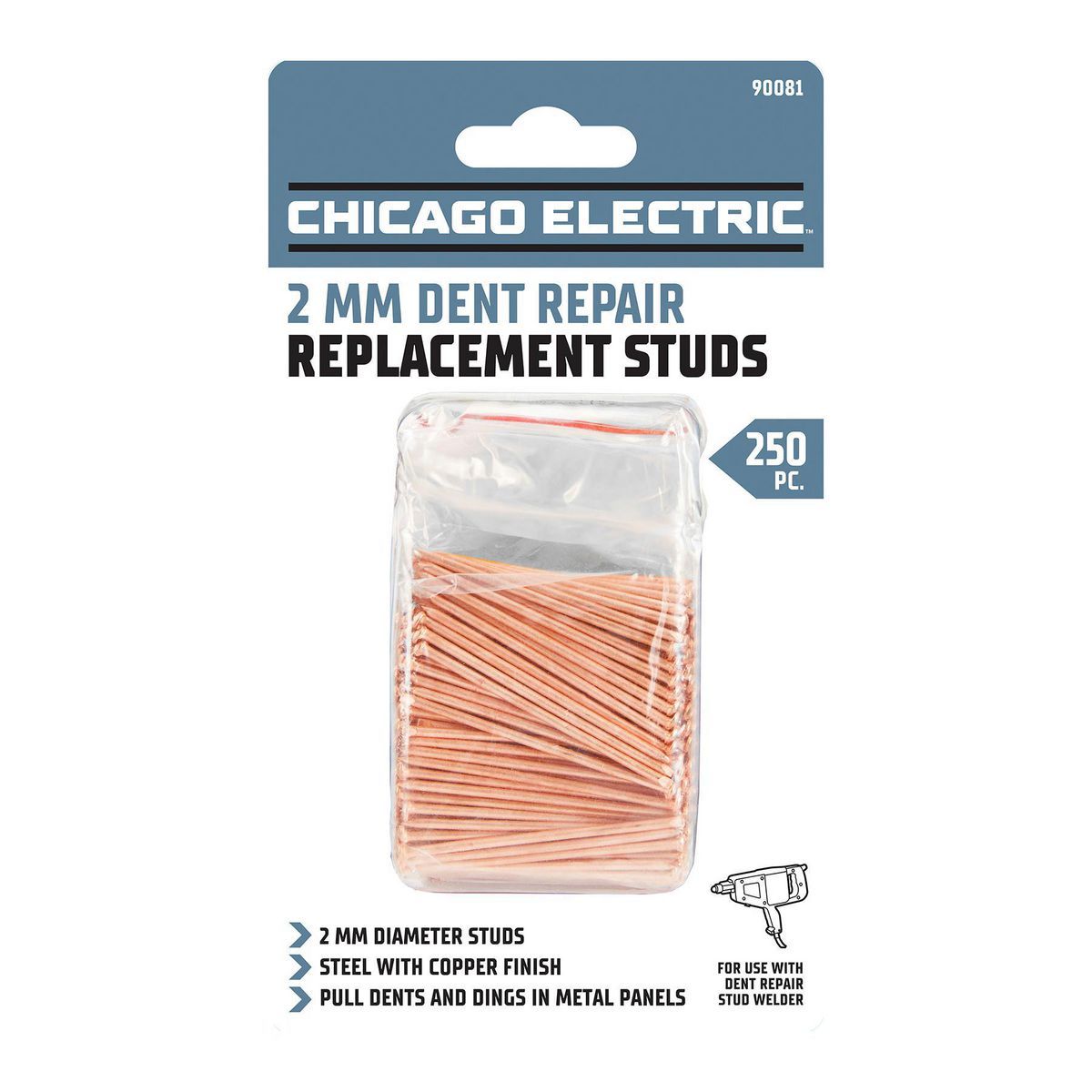 2mm 2 in. Welding Studs, 250 Piece N624
