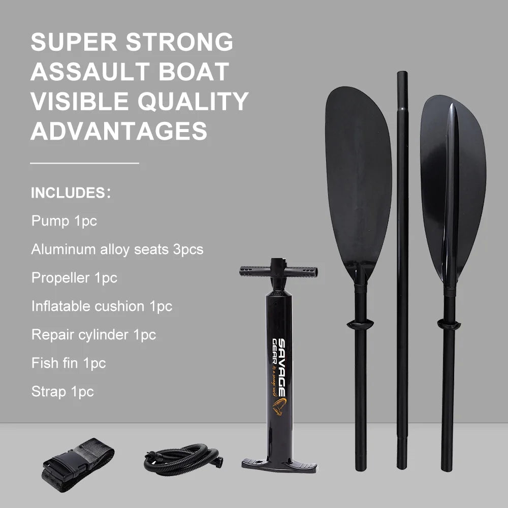 Inflatable Kayak Fishing Boat Set with Seat, Pump, Paddle, Repair Kit, Grey PVC F7704