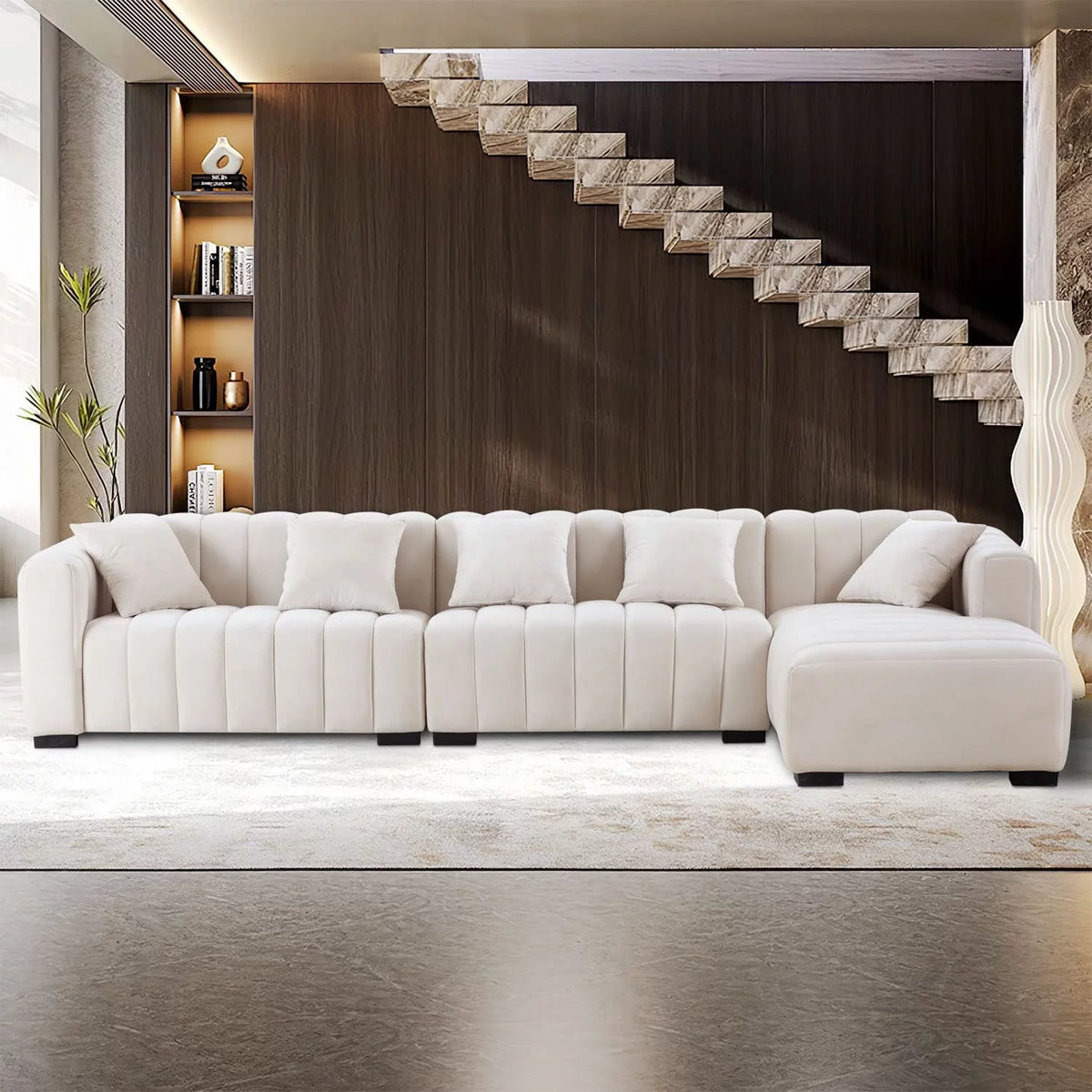 139" L Shaped Sectional Sofa with Ottoman S6769