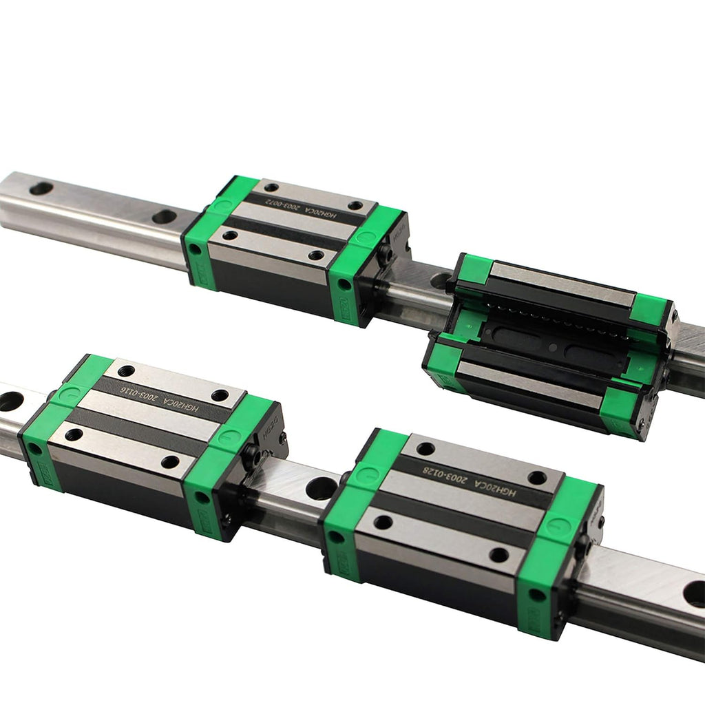 Linear Rail 2X HGR20-1000mm Slide Guideway + 4X HGH20CA Bearing Block Carriage for DIY CNC U5132