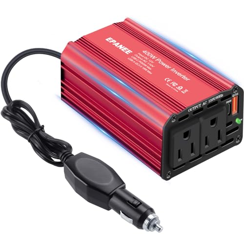 400W Power Inverter 12V DC to 110V AC with PD 65W USB-C & QC 18W Port T56517