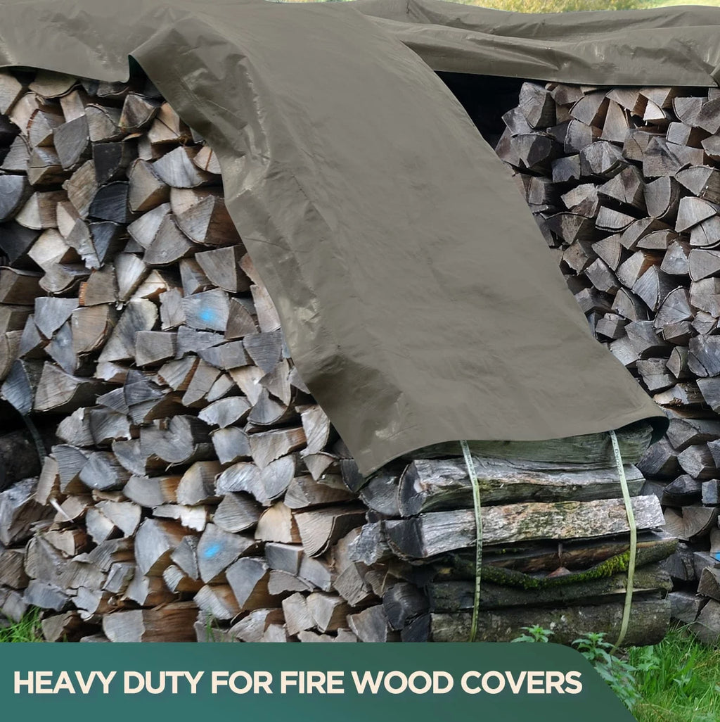 White 6 by 8 Feet Waterproof Canvas Tarp with Rustproof Grommets U1406