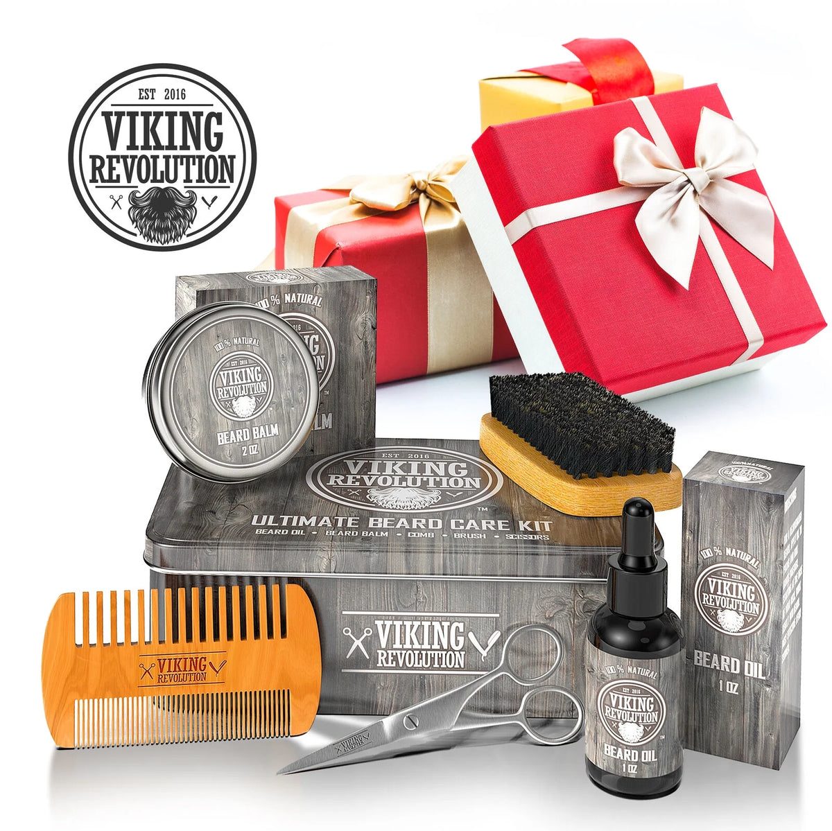 Beard Care Kit with Beard Balm, Beard Oil, Scissors V47309