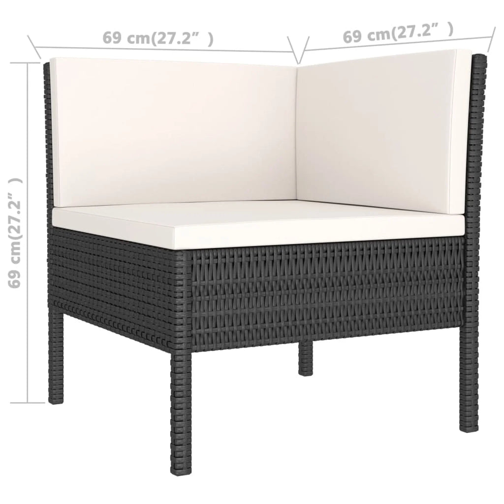 9 Piece Patio Lounge Set with Cushions Poly Rattan Outdoor Sectional Sofa Set U4818