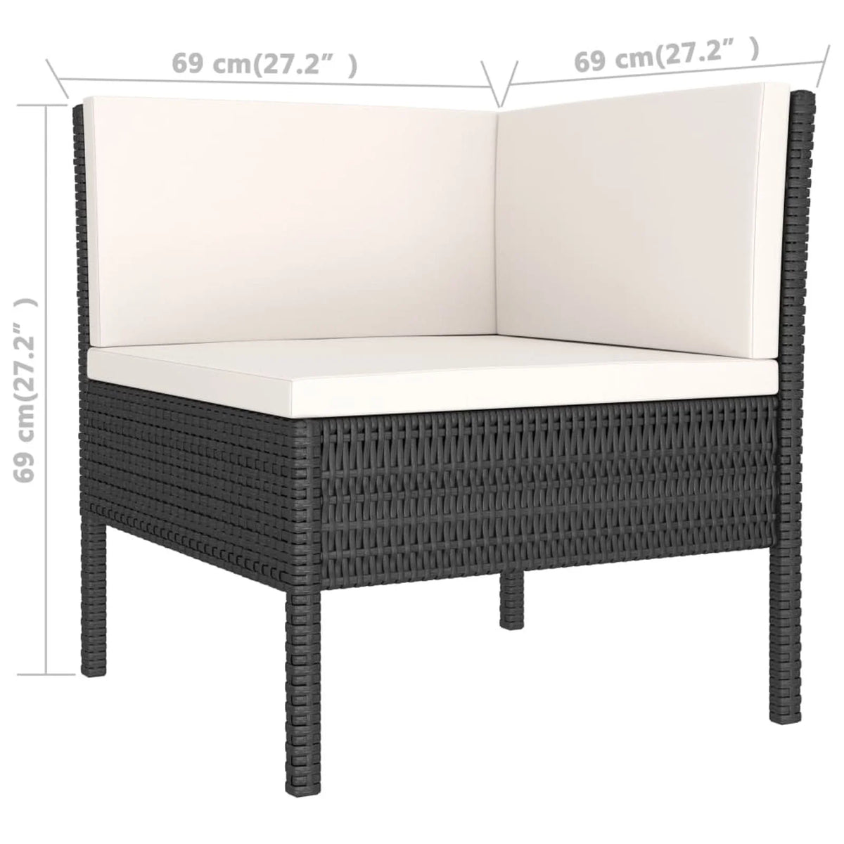 9 Piece Patio Lounge Set with Cushions Poly Rattan Outdoor Sectional Sofa Set U4818