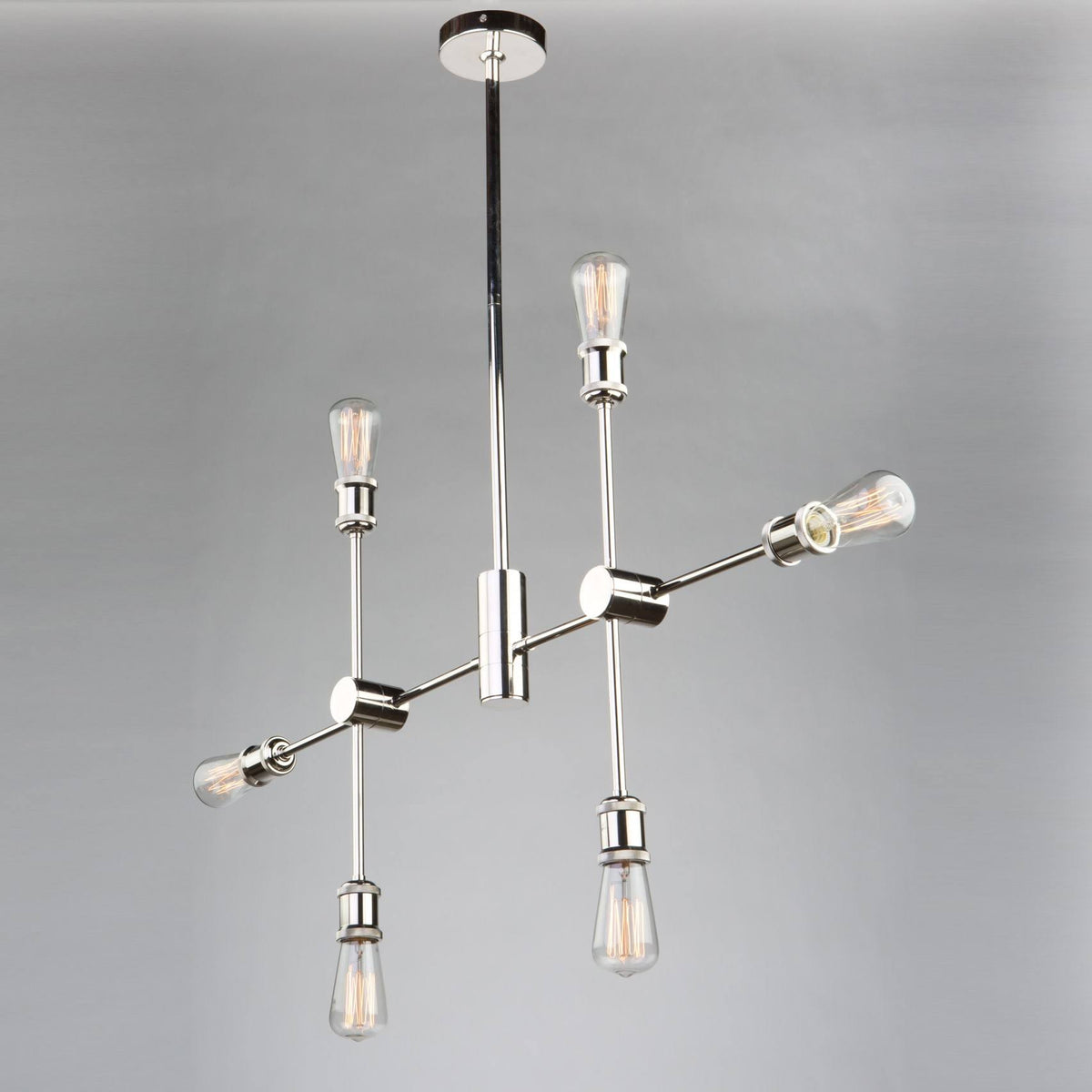Matte Black Satin Brass 6 Light Chandelier Q69862