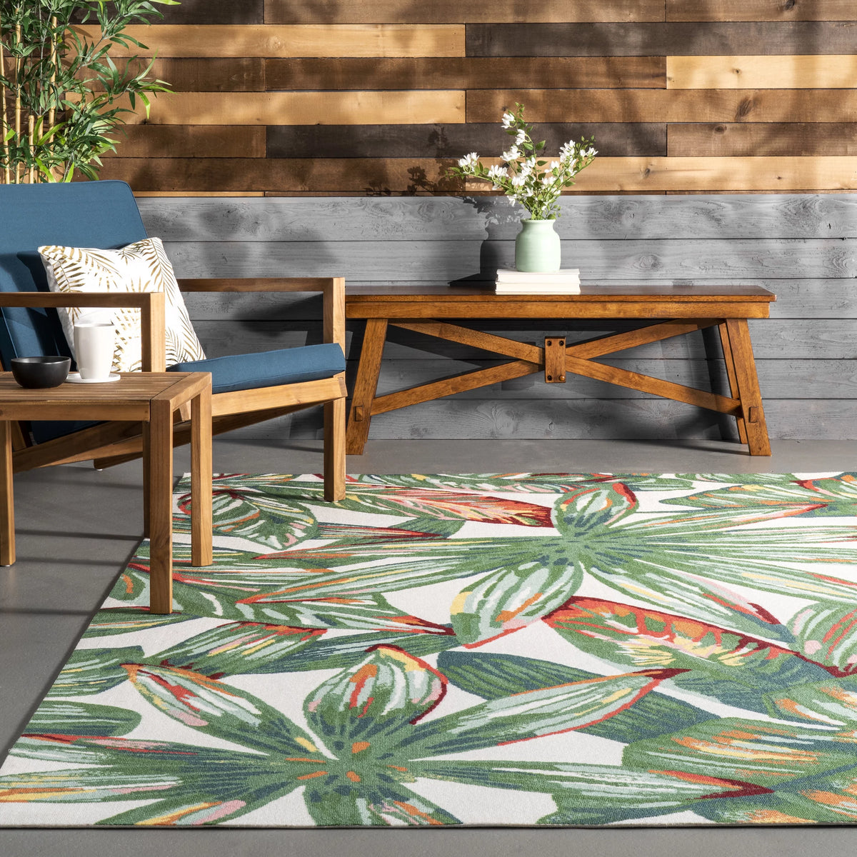 Country Floral Indoor/Outdoor Area Rug 9' x 12' W571