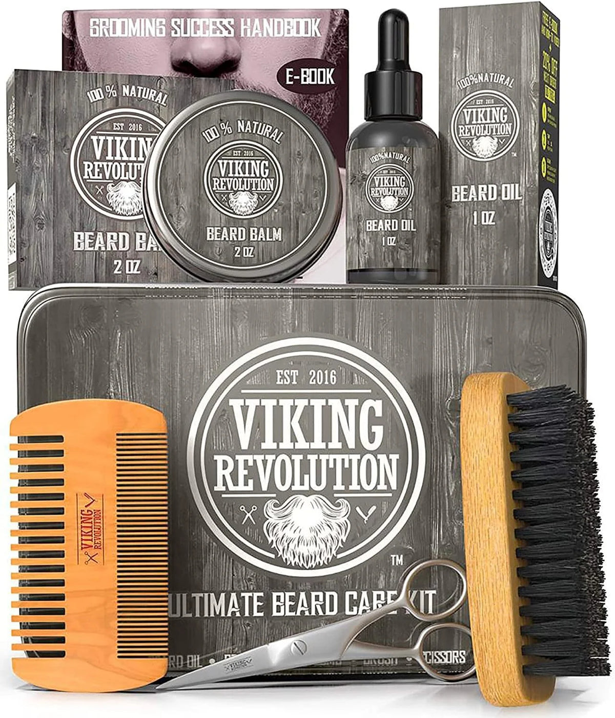 Beard Care Kit with Beard Balm, Beard Oil, Scissors V47309