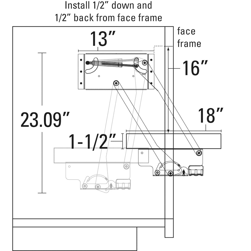 Steel Appliance Lift Cabinet I382539