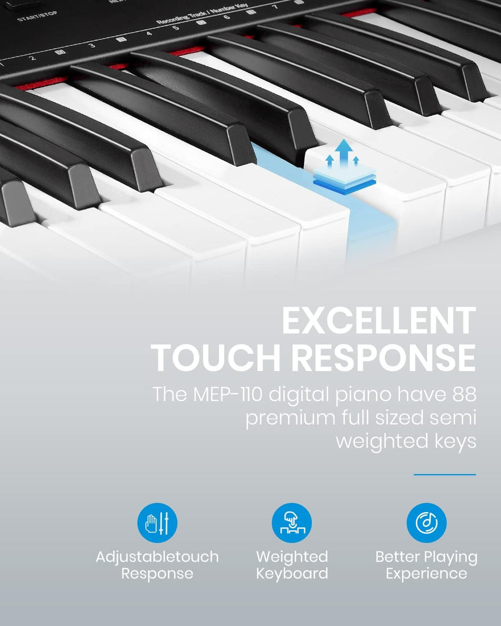 88-Key Semi-Weighted Digital Piano with Sustain Pedal K70734