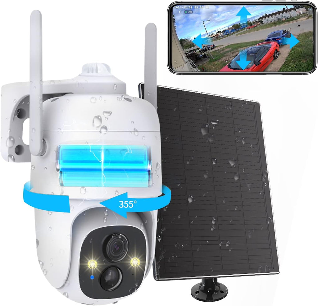 Wireless Solar Outdoor Security WiFi Camera with 360 View and IP65 Waterproof G638