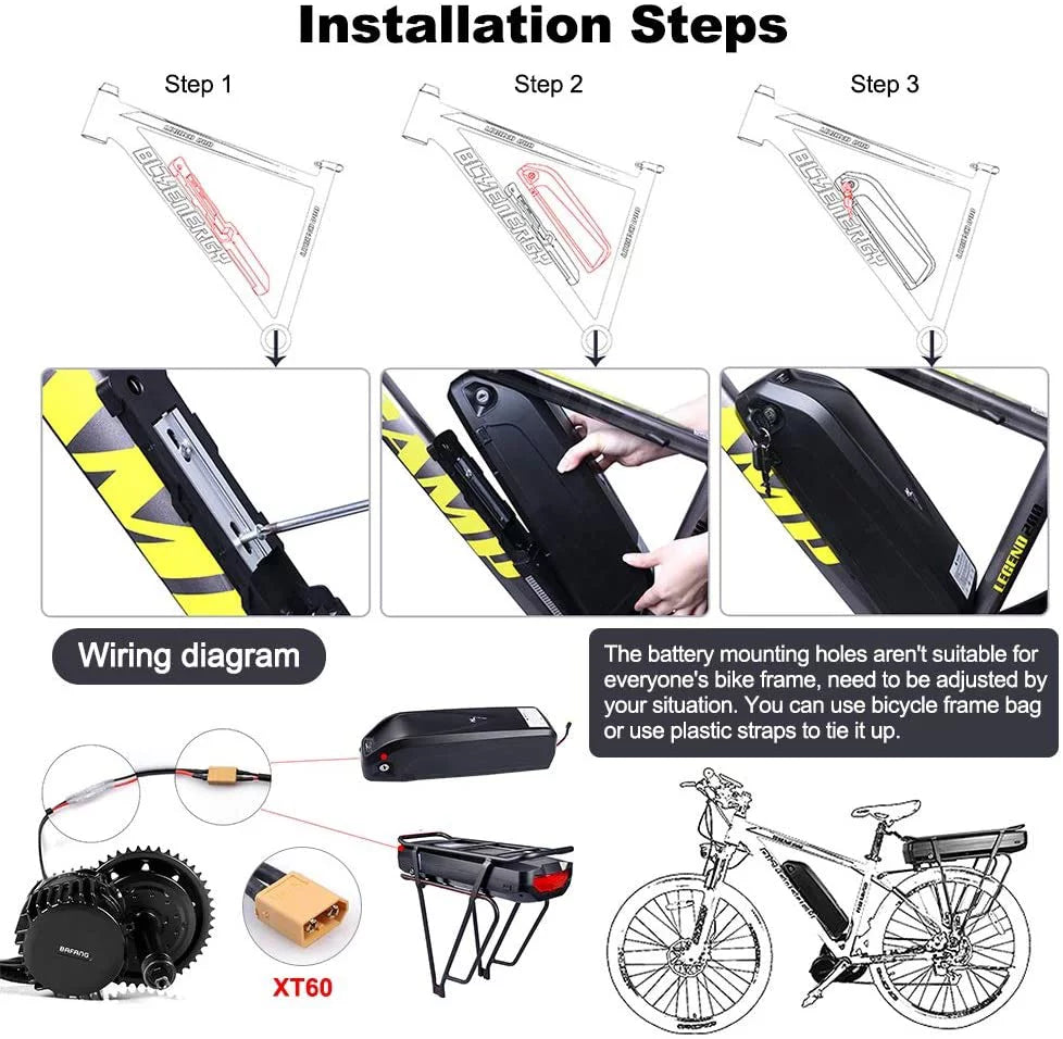 48V 750W Mid Drive Electric Bike Motor Conversion Kit with Optional Battery Y742