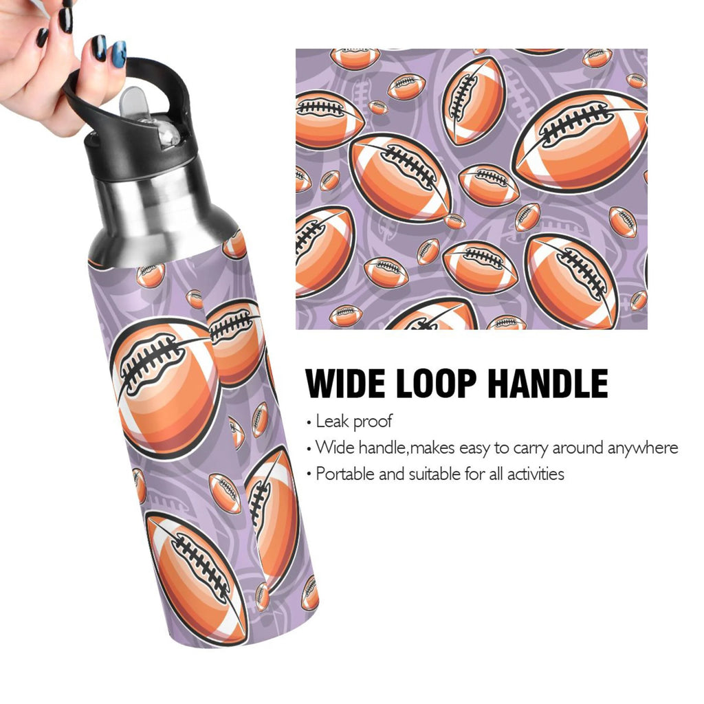 20 oz Insulated Stainless Steel Water Bottle with Straw Lid F54380