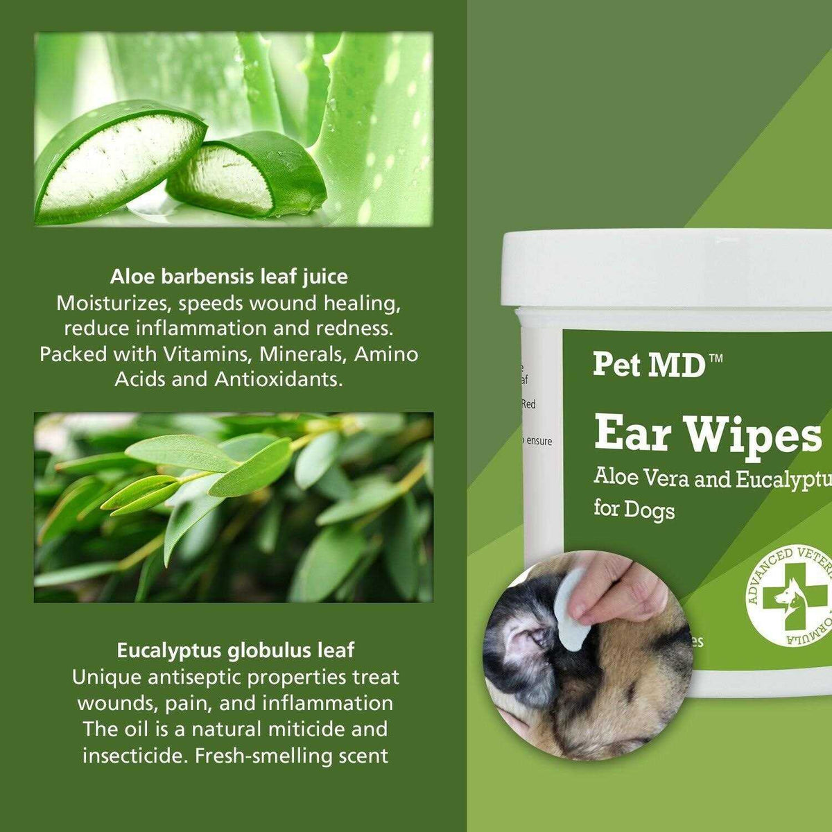 Aloe & Eucalyptus Dog Ear Wipes P250