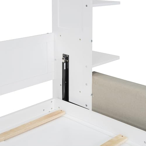 Queen Size Gray Murphy Bed with Sofa Cushion Y857752