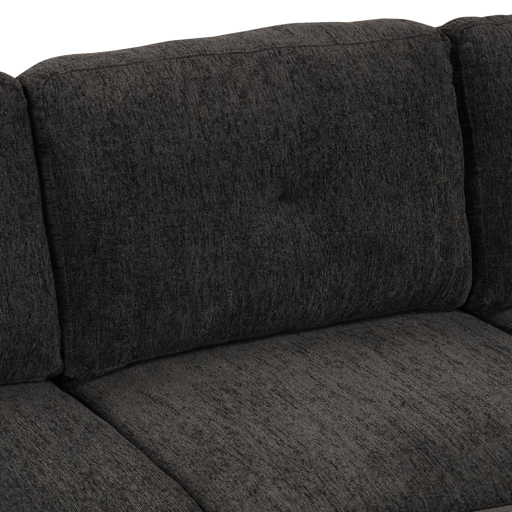 Black Reversible Pull-Out Sectional Sofa Bed with Storage Chaise P939941