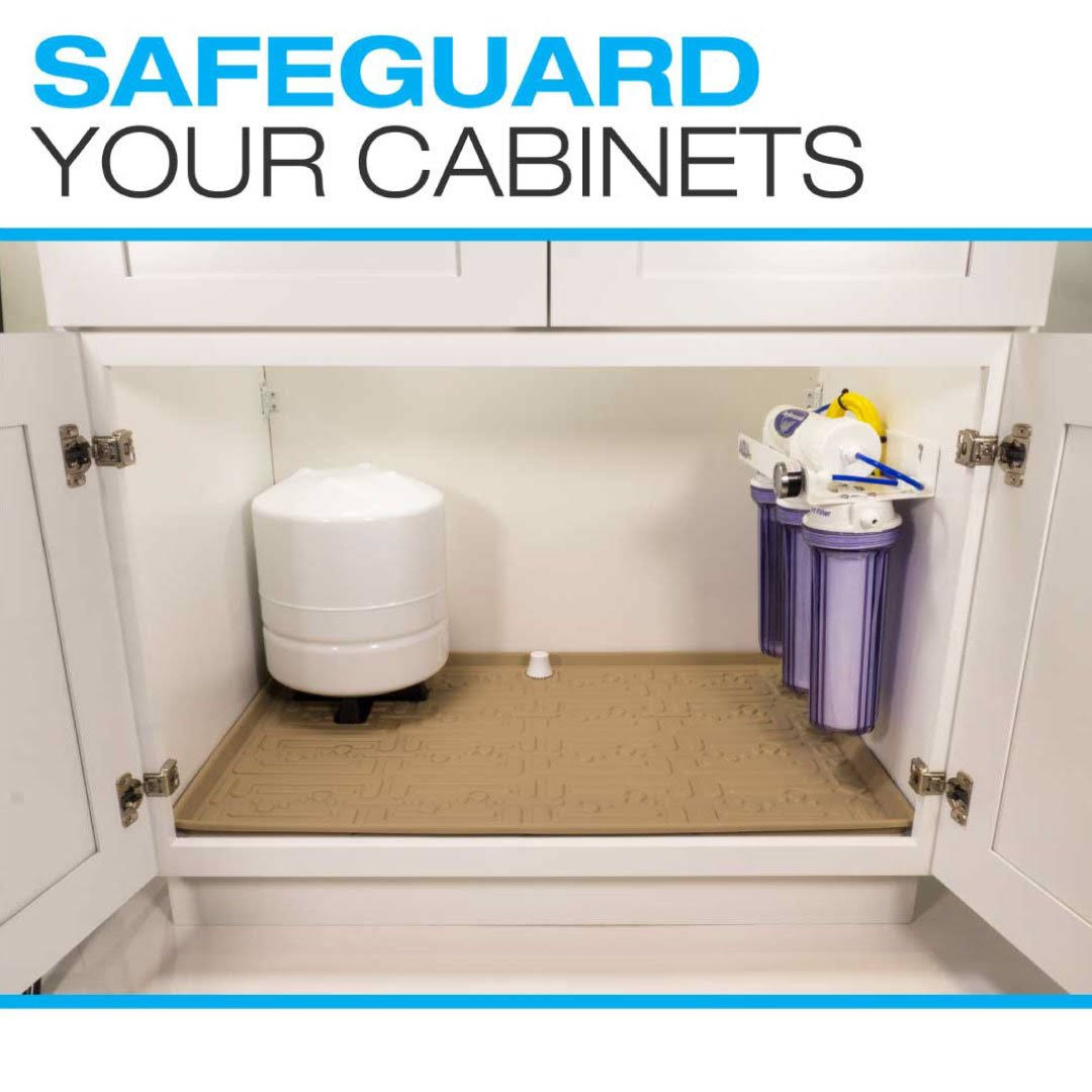Under Sink Kitchen Cabinet Mat 37 x 22 inch Beige Z2062