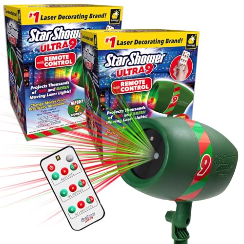2 Pack Outdoor Christmas Laser Projector with Remote Q9920