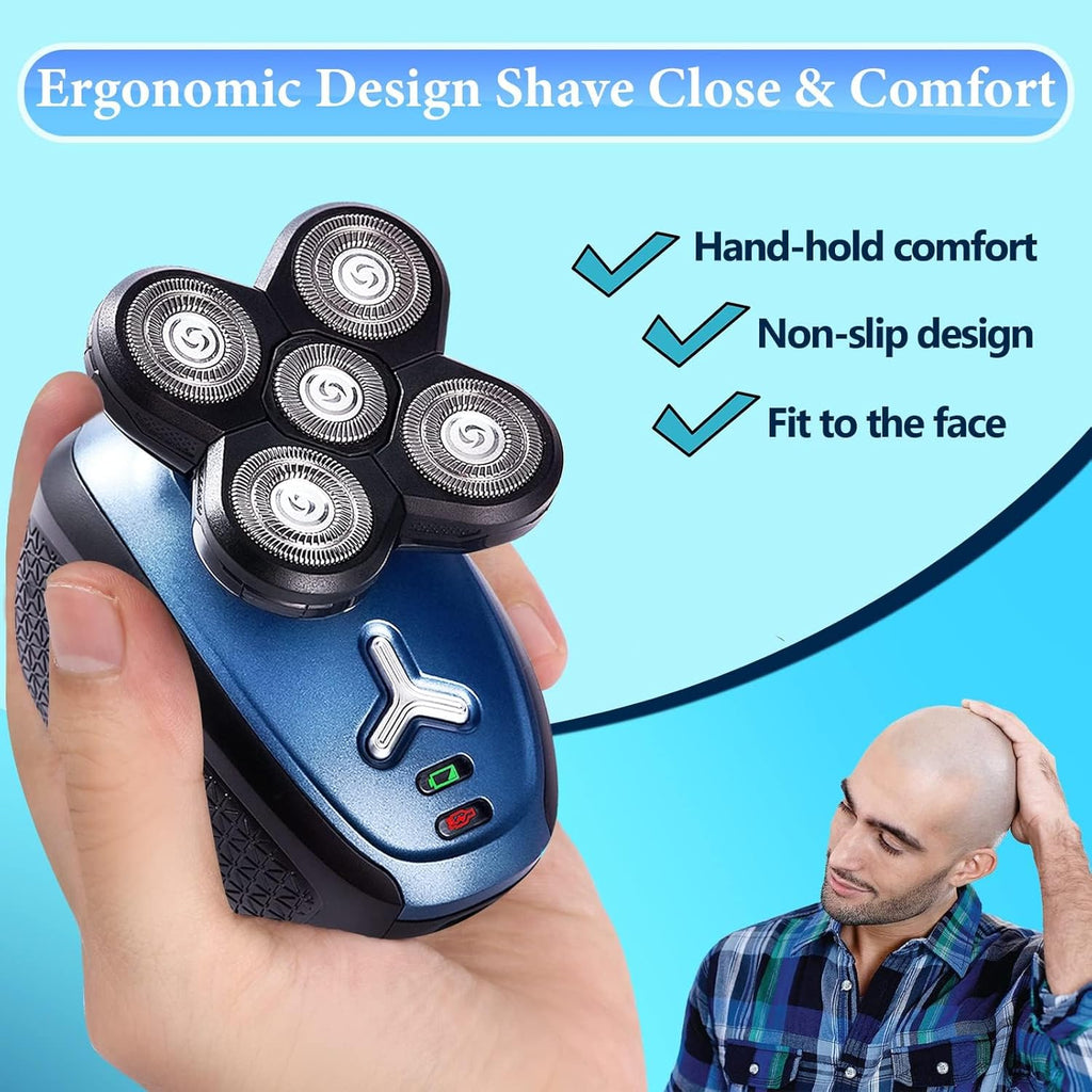 5 in 1 Cordless Waterproof Electric Rotary Head Shaver D766