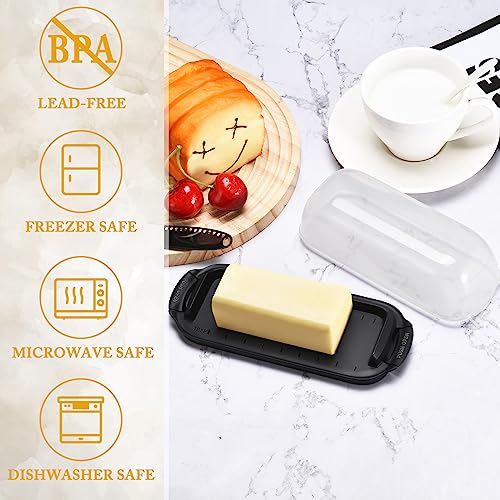 Butter Dish with Lid, Airtight Plastic Butter Keeper Tray Y4450