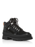 Black Platform Lace-Up Hiking Boots Y9386