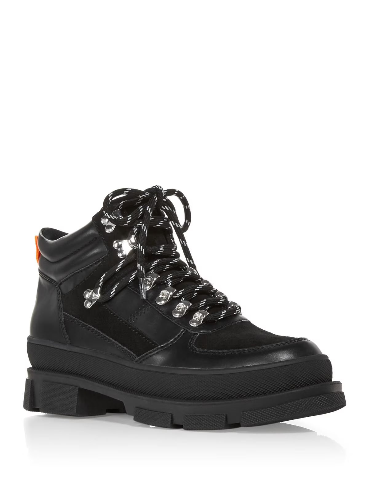 Black Platform Lace-Up Hiking Boots Y9386
