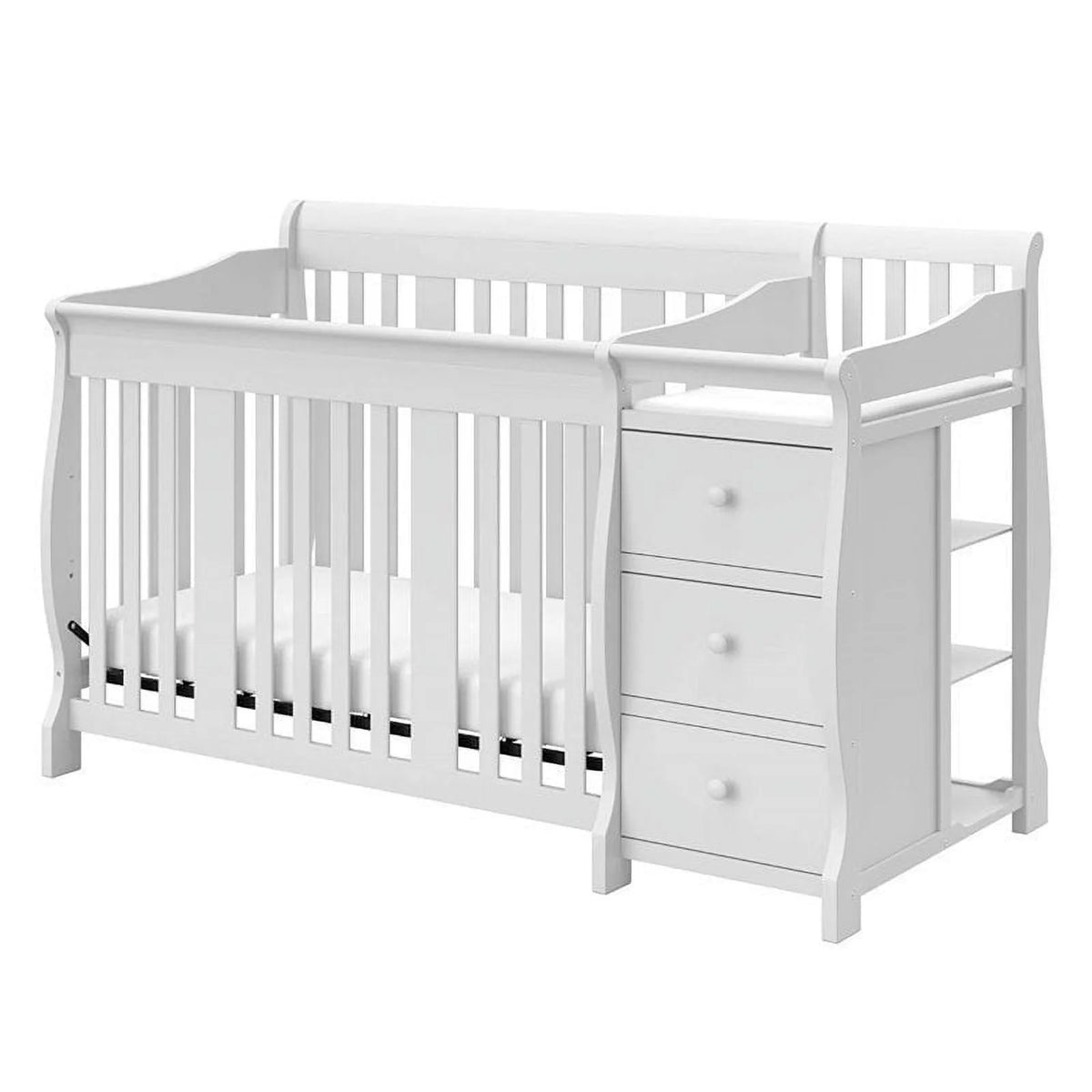 4-in-1 Convertible Crib and Changing Table Set in White P41609