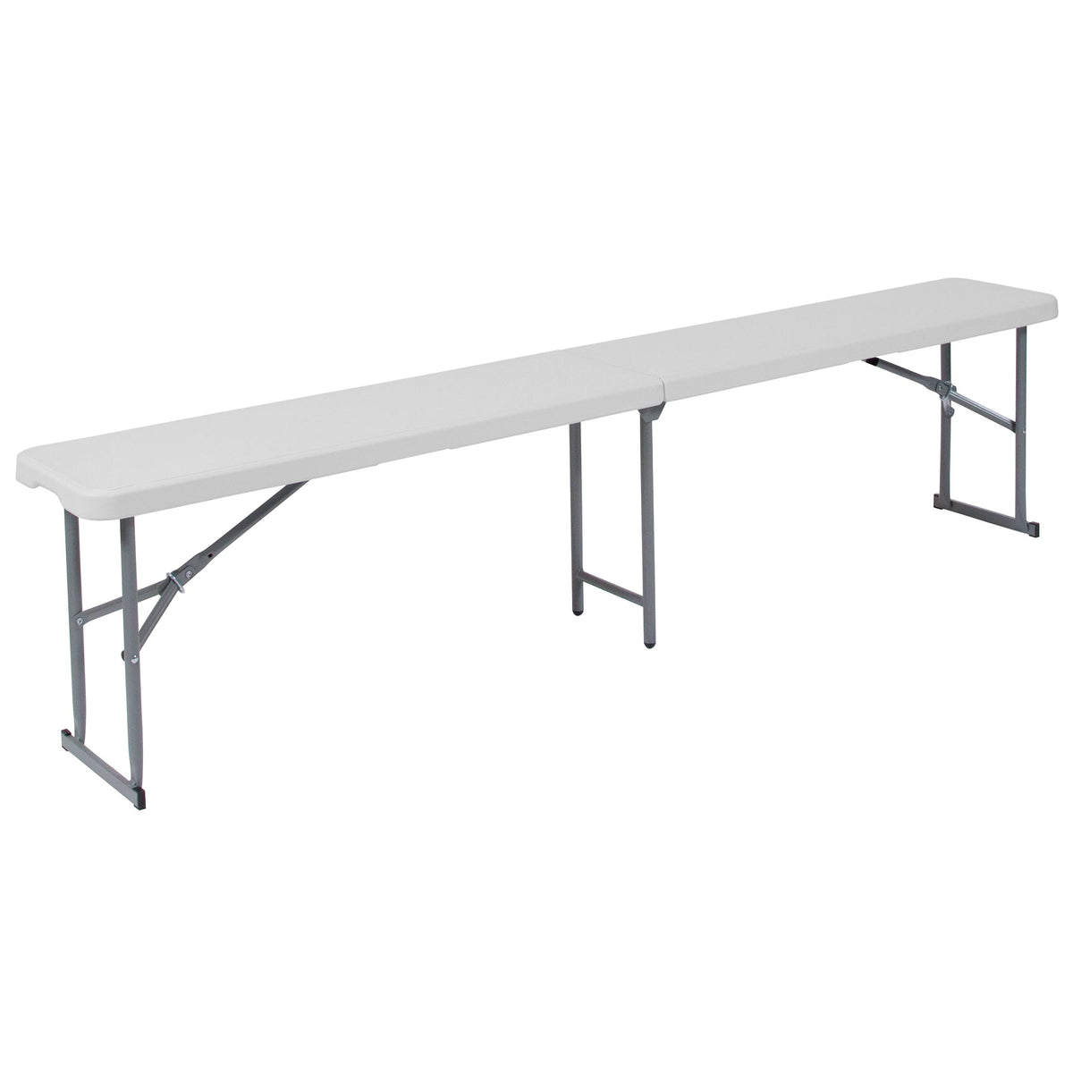 10.25 x 71 Inch Granite White Plastic Bench with Carrying Handle C244