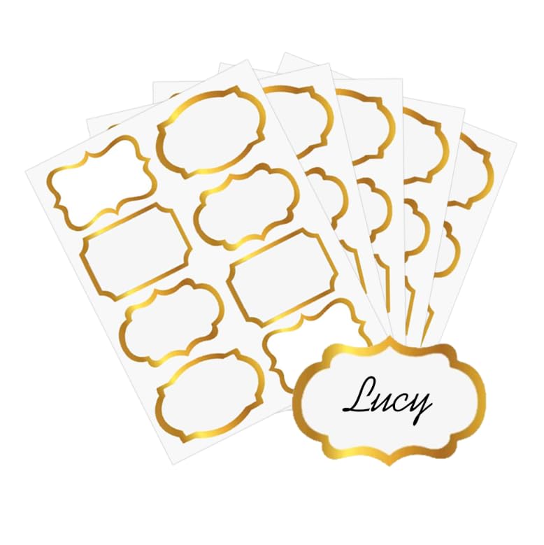 Gold Name Tag Stickers 2x3 inch 200 Pcs J602041