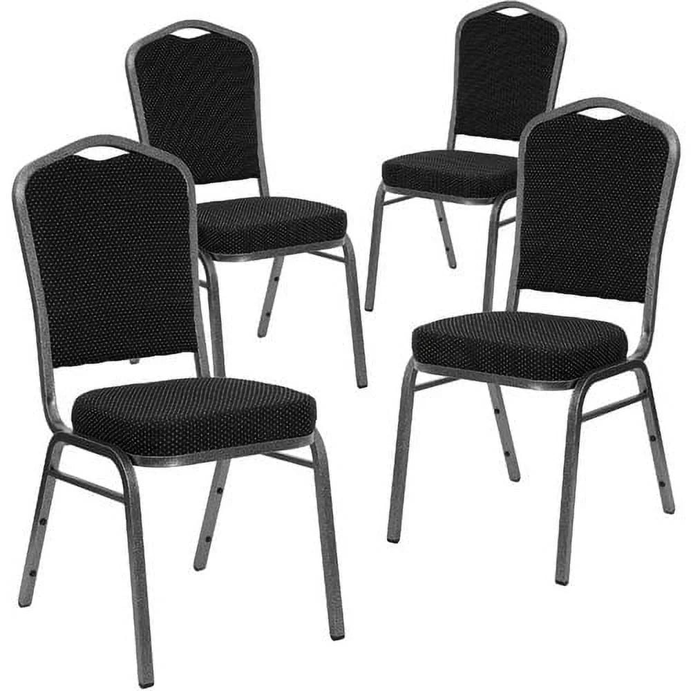 4 Pack Gold Diamond Patterned Fabric Stacking Banquet Chair C398