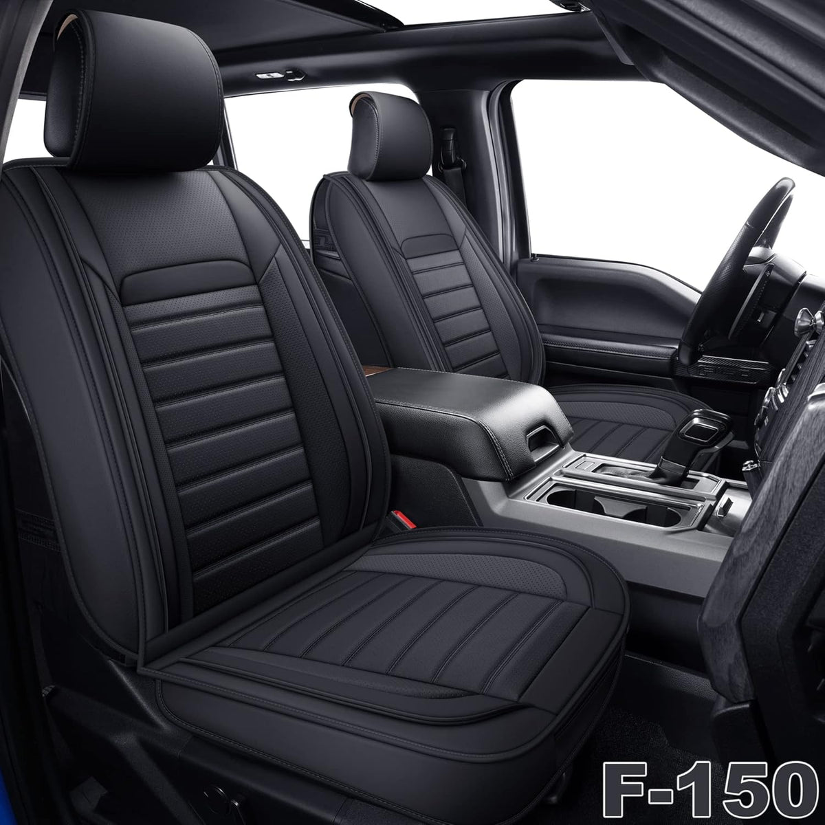 Gray Faux Leather Full Set Pickup Truck Seat Covers B936485