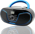 Stereo CD Boombox with Bluetooth, FM Radio, USB Playback, AUX Input, Pack of 2 I8762