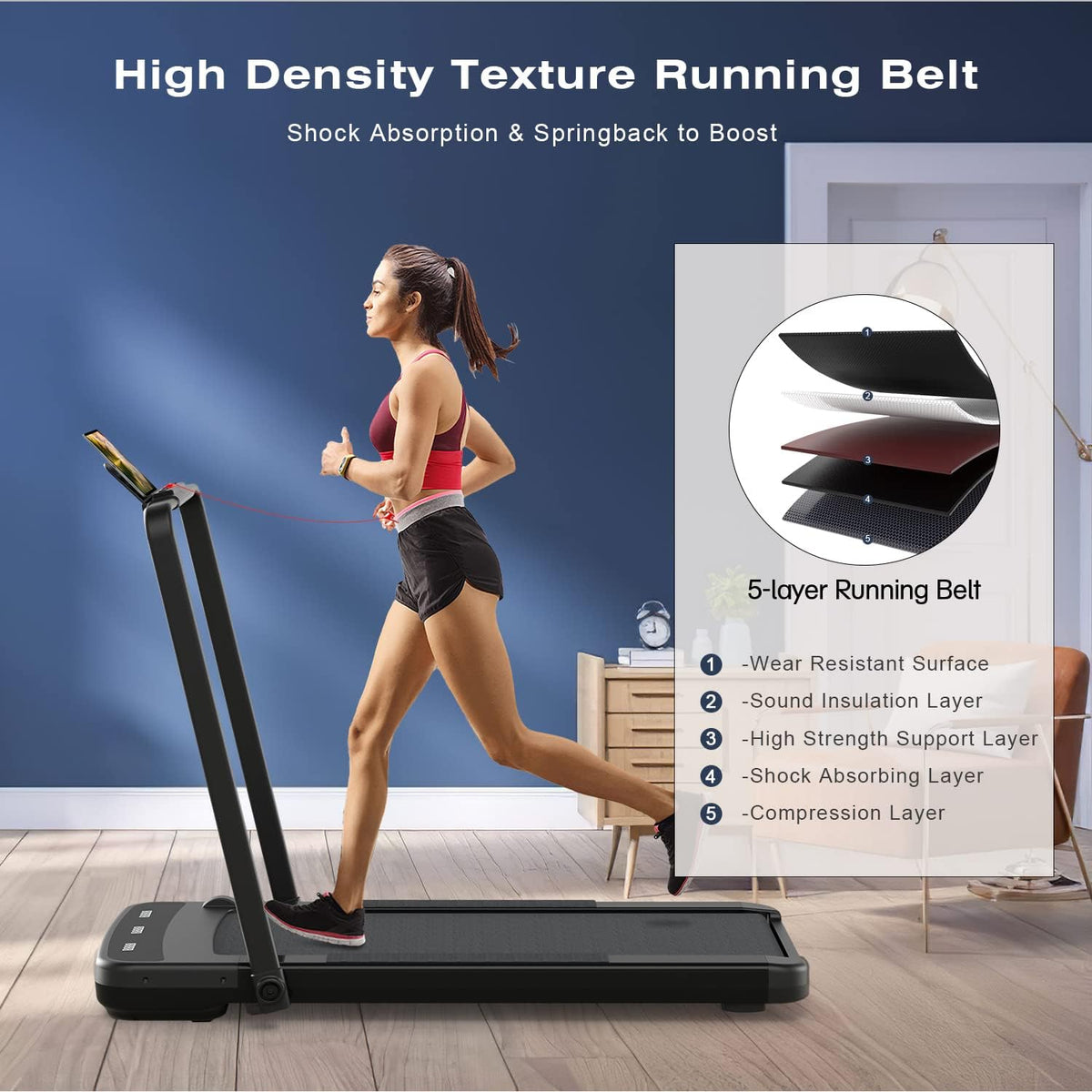 Under Desk 2 in 1 Folding Treadmill Walking Pad Y867225