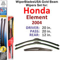 2004 Honda Element Wiper Blades Set of 3 with Rear Wiper T3712