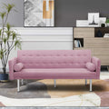 Pink Velvet Convertible Sofa Sleeper Sofa D8757