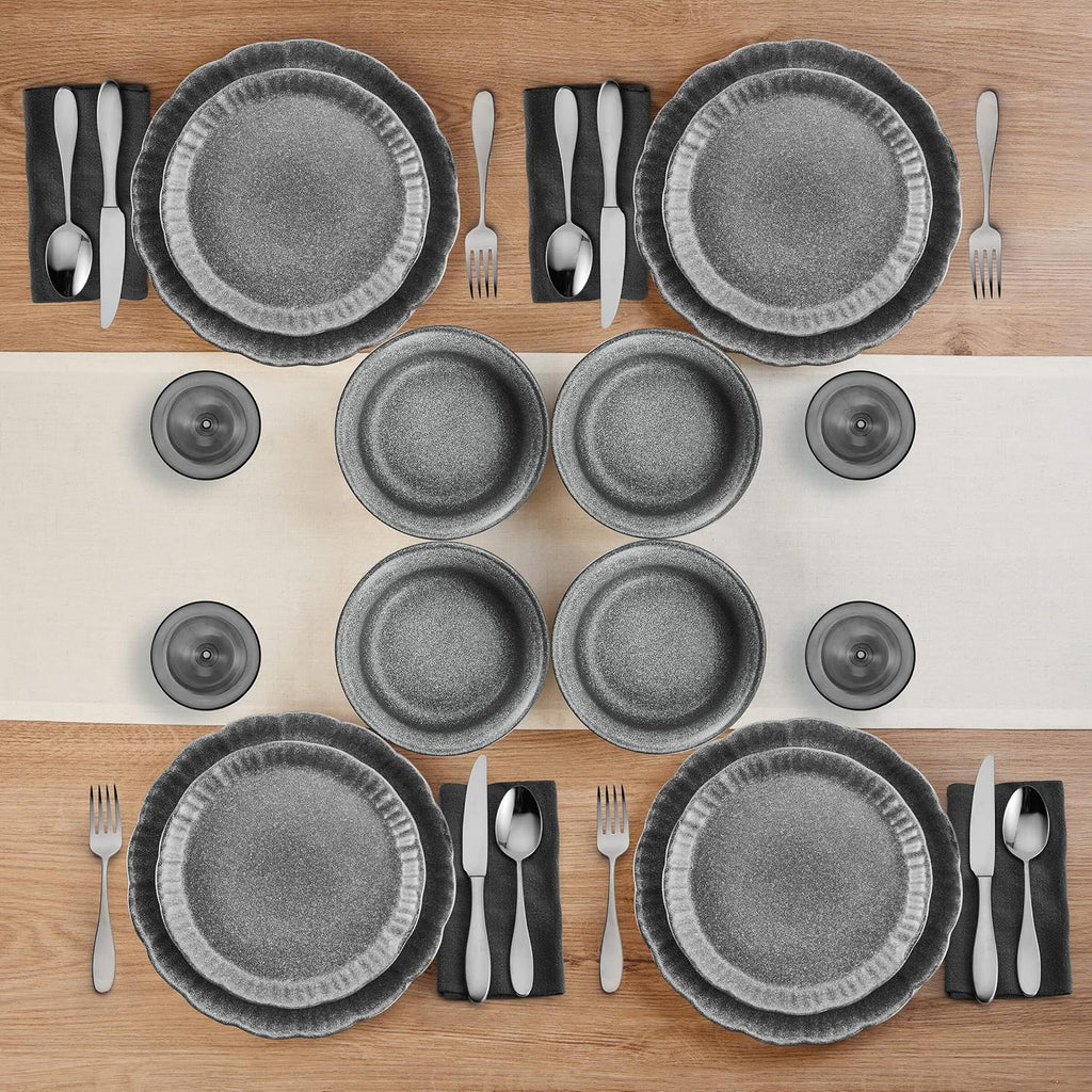 12 Piece Gray Dinnerware Set H3828