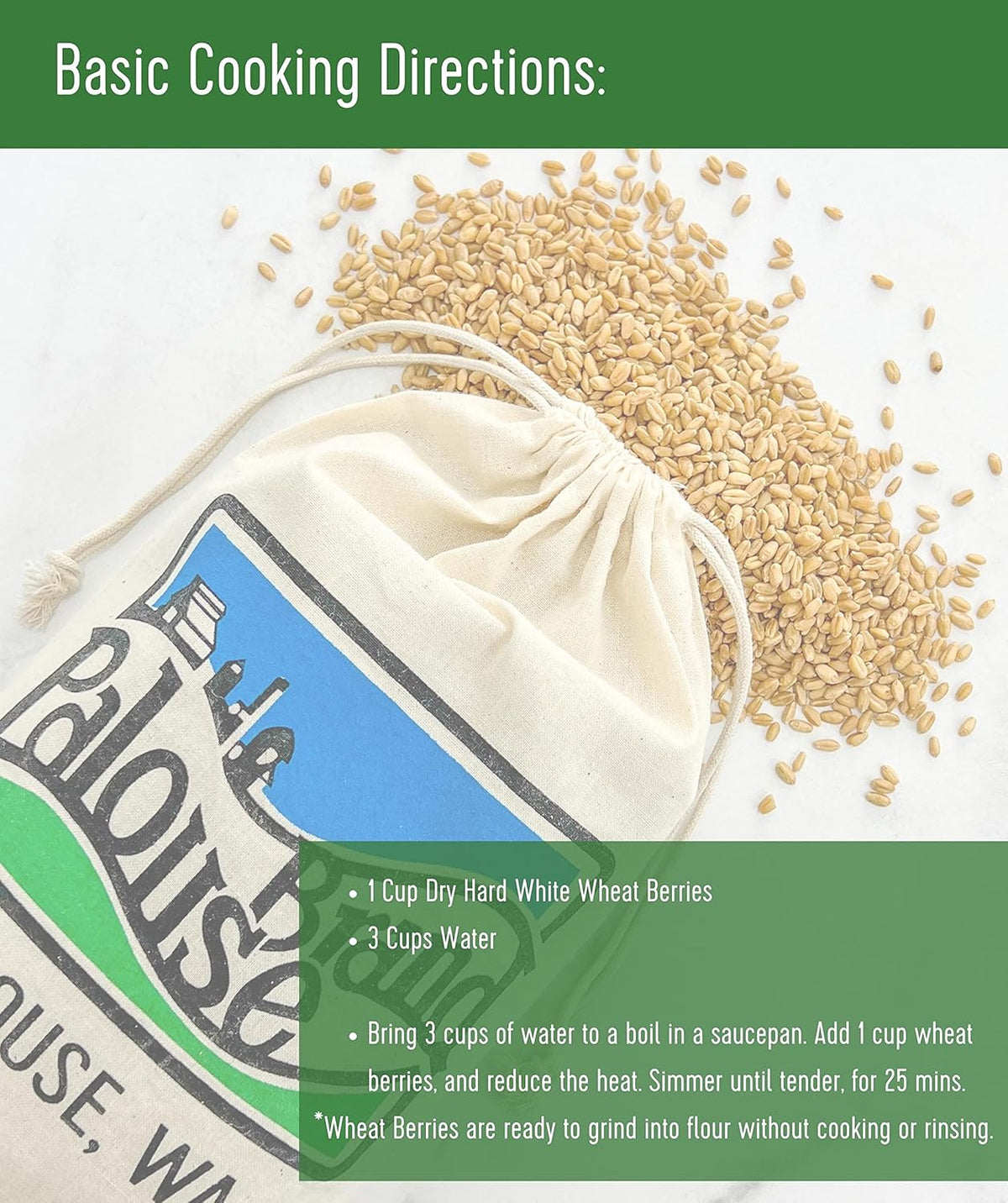 25 LBS Hard White Wheat Berries E381916