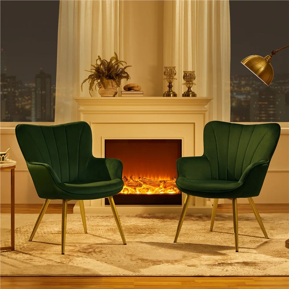 Green Velvet Upholstered Accent Chair M498313