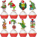 48Pcs Christmas Cupcake Toppers & Cake Decorations A194