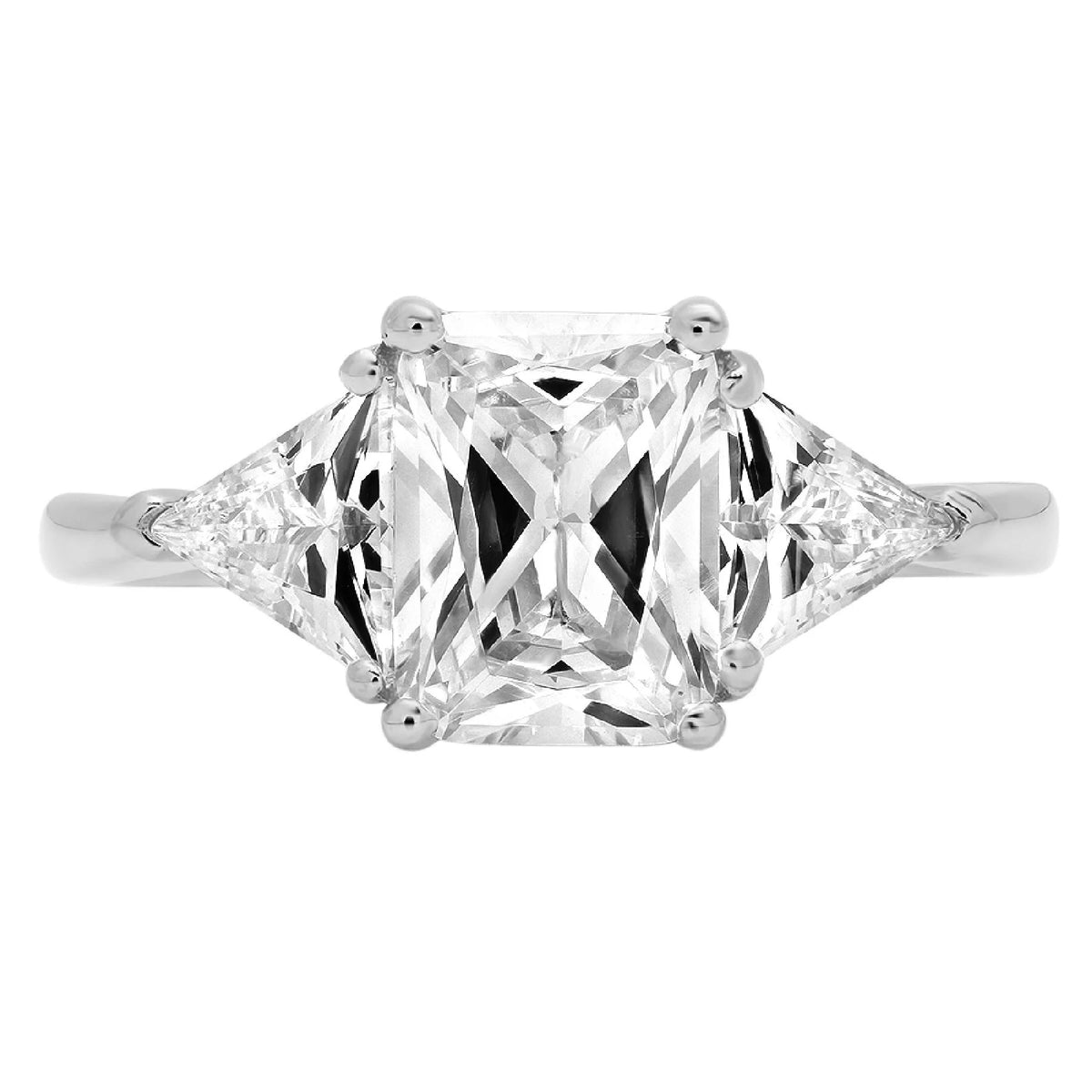 18K White Gold Three-Stone Diamond Engagement Ring P673724