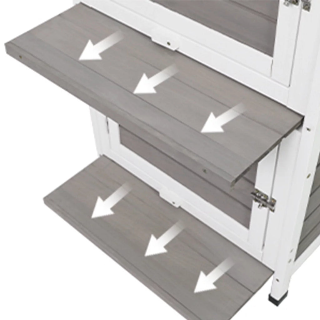Weatherproof Two Story Wooden Outdoor Cat House R429