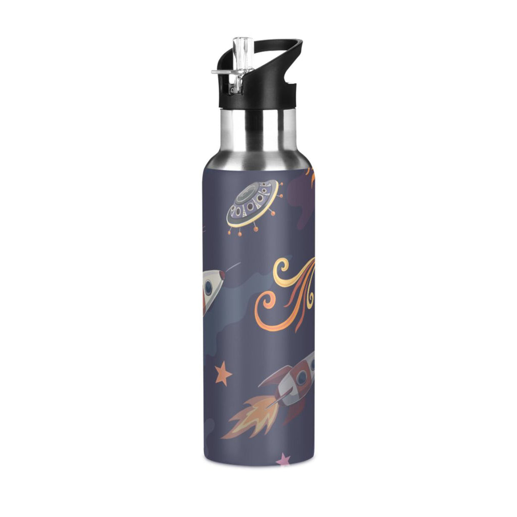 Stainless Steel Insulated Thermos Vacuum Flask Water Bottle with Straw Lid W9177